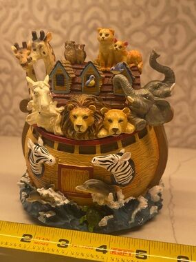 Hand-Painted Animal Ark Figurine in Multicolor